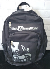 Vintage WALT DISNEY WORLD Mickey Mouse Backpack Black/Silver 90s Streetwear NWT picture
