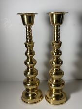 Set of 2 Vintage Homco Brass Candlesticks 12 in. picture