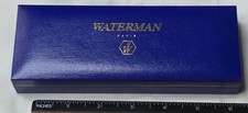 Working Gold & Blue Marbled Phileas Waterman Pen w/ Spare Refill & Box, France picture