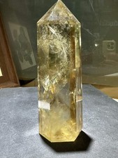 460g Natural Citrine Quartz Obelisk Energy Crystal Point Wand Reiki Decor picture