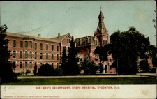 Stockton CA Men's State Hospital 1907 UDB Cancel Clouds Landing CA postcard picture