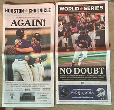 2022 HOUSTON CHRONICLE ASTROS WORLD SERIES  11/5/22 NEWSPAPER AGAIN picture