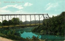 Cedarville Freeport Illinois C-1910 Truss Girder Bridge Postcard 5837 picture