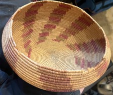Vintage Southwest Native American Coiled Basket Bowl 10.5