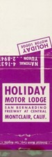 Holiday Motor Lodge, Montclair, California Matchbook picture