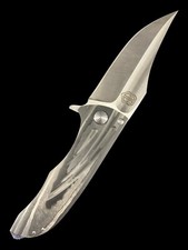 John Gray Custom Splitter Frame Lock Knife Marbled Carbon Fiber Satin EX+ picture