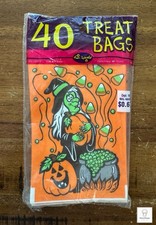 New Package Vintage Halloween Fun World Paper Trick or Treat Candy 40 bags, 1995 picture