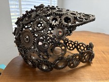 Motocross Helmet Steampunk Gear Art Sculpture Steam Punk Dirt Bike picture