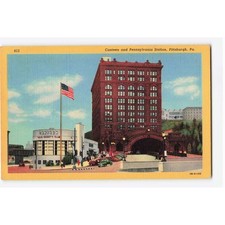 Vintage Canteen and Pennsylvania Station Pittsburgh PA Linen Postcard 915 picture
