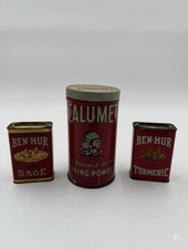 Vintage Calumet Baking Powder Tins Lot of Ben-Hur Sage And Ben-Hur Turmeric picture