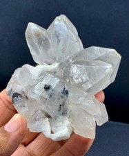 235 Grams Beautiful Quartz Crystal Cluster Combined With Tourmaline From Skardu picture