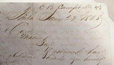 ANTIQUE 1858 LETTER CHARLES B CAMPBELL & CO MFR BOILER PLATES PHILADELPHIA PA picture