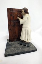 Vtg 1975 Wood Carved Religous Figure Jesus Christ Knocking Folk Art Tom Tarrer picture