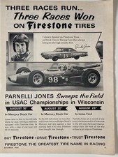 1964 Firestone Tires Print Ad Parnelli Jones Races USAC Championship picture