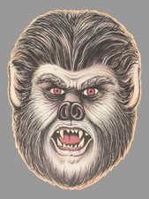 Vintage 1983 Beistle Co. Die Cut Double Sided Halloween Decoration Wolf Man picture