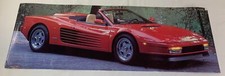 1988 Ron Kimball car poster RED FERRARI ~ 12x36 ~multiple pinholes, general wear picture