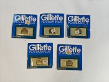 Vintage Gillette Platinum Plus Razor Blades Sealed Lot 5 Packs of 10 - 50 Total picture