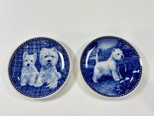 Lekven Denmark West Highland White Terrier Dog Decor Plates - Lot Of 2 picture