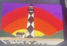 Beautiful Cape Lookout NC Lighthouse Painted Keepsake Box picture