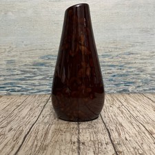 Elegant Expressions, Bud Vase Brown Embossed Floral Glossy Ceramic 7