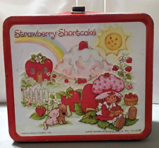 Vintage 1980 Metal Strawberry Shortcake Lunch Box with Thermos picture