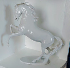 Vintage AK Kaiser Porcelain Rearing Stallion Horse Figurine Meteor 380 W Germany picture