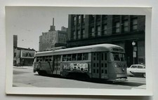 Vintage Photo Snapshot Baltimore Transit Co Trolley Streetcar #7407 advertising picture