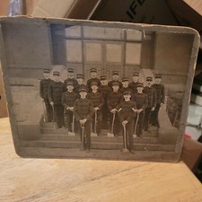 Antique Cabinet Photo 1800s Modern Woodmen America Fraternal Sword Axe 8 x 10 picture