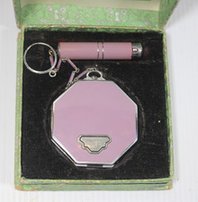 Art Deco Elgin American Compact with Lipstick Tube, Chain, & Original Box. As Is picture