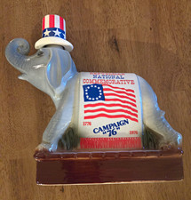 Ezra Brooks 1976 Republican National Commemorative Elephant Decanter Bottle picture