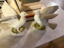 White Dove & Pigeon Bird Figurine Set of 2 Numbered Choice Imports picture