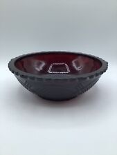 Vintage Avon Cape Code Ruby Red Glass Serving Bowl Round 8 3/4