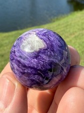 Small Natural Charoite Sphere quartz crystal polished ball 35mm 37 grams picture