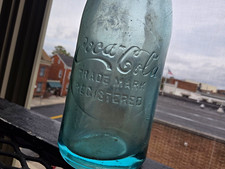 Early 1900 Coca-Cola Blue Embossed glass  Soda Bottle Trade Mark Registered picture
