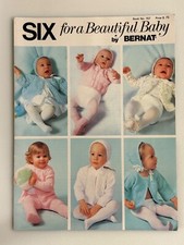 Vtg 1979 Bernat Six for a Beautiful Baby Clothes Knitting Patterns Instruction picture