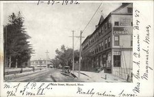 Antique Postcard MAYNARD MASS MA Main Street Scene picture