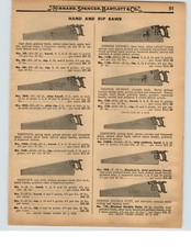 1927 PAPER AD 3 PG Disston's Victory Hibbard Cruso Hand Panel Rip Back Saw picture