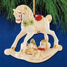NEW 2024 Lenox Baby's 1st Christmas Rocking Horse Porcelain Ornament picture