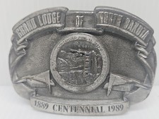 1989 Grand Lodge North Dakota Centennial Belt 1.75