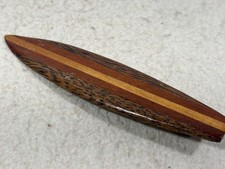 Handcrafted Eastern Shore Maryland Mini Wood Surfboard Coastal Folk Art Decor picture