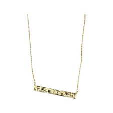 Reversable Hammered Bar Necklace Gold picture