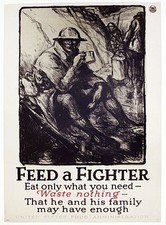 Original WWI US Food Administration Poster - Feed a fighter - Wallace Morgan picture