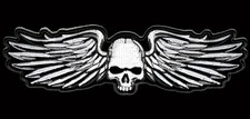 SON OF OUT LAW NOMAD SKULL WINGS IRON ON 5 INCH  BIKER PATCH  picture
