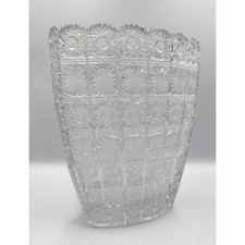 Vintage Bohemia Crystal Handmade and Hand-Cut Large Heavy Vase picture