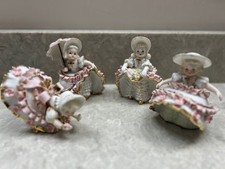 Figurine(s) Geo Z Lefton 4pc Set Porcelain Bloomer Girls Signed picture
