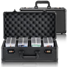 VEVOR 120 PSA Graded Card Storage Box 4 Slots Sports Card Holder Case Coded Lock picture
