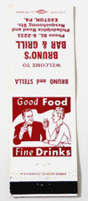 BRUNO'S BAR & GRILL MATCHBOOK COVER * EASTON, PENNA. * GOOD FOOD-FINE DRINKS picture