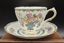 Beautiful Grosvenor China Hand Painted Porcelain Coffee Cup and Saucer picture
