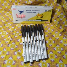 VTG Box 8 Berol Eagle STICKPENS Ball Point Pens Black Medium All Tested And Work picture