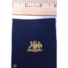 New Chilean Military Dress Uniform Collar Patch Blue Gold Insignia Coat of Arms picture